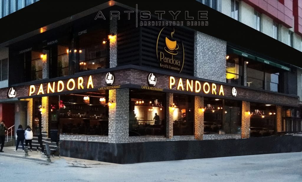 Pandora Cafe Restaurant dekorasyon, cafe dekorasyon, Artstyle Mimarlık
